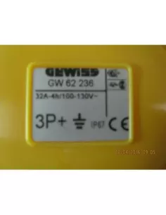 Prise fixe Gewiss 10ø encastrée étanche 3P T 32A 110V 4H GW62236
